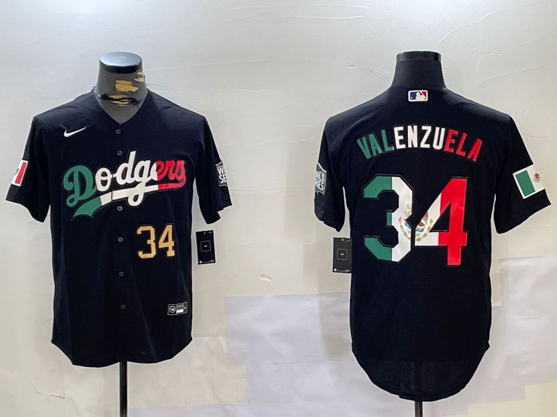 Men Los Angeles Dodgers #34 Valenzuela Black Game 2024 Nike MLB Jersey style 112017